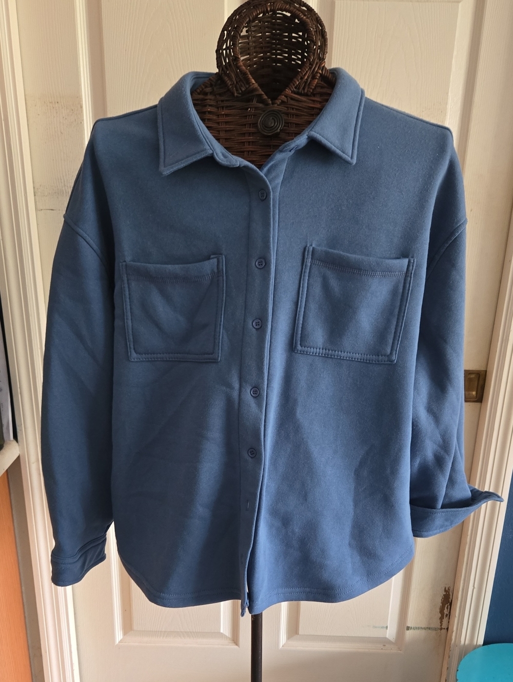 Better TAogether Blue Button-Front Women's Jacket-Size XL